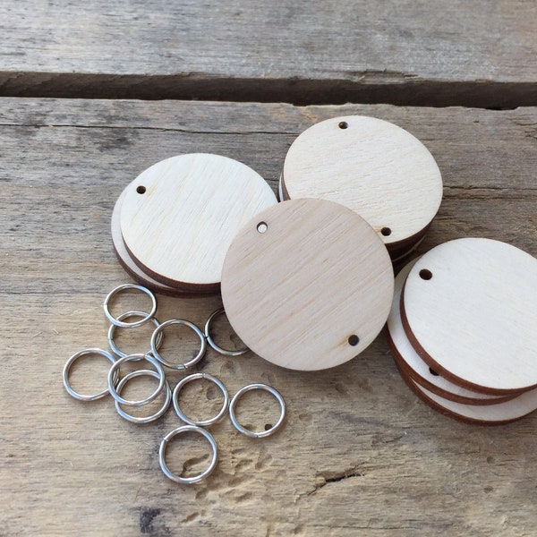 25pk Wooden Circle Tags for the Family Calendar Board, Blank Circle Tags for Family Calendar Board, Wooden Shapes