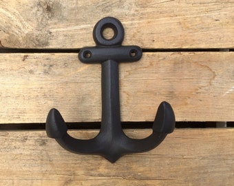 Brown Anchor Wall Hooks, Cast Iron Anchor Hook, Dark Brown Anchor Coat Hook, Towel Hook, Nautical Hook