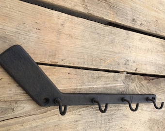 Hockey Stick Medal Hanger, Rustic Cast Iron Key Rack, Cast Iron Hockey Stick Key Rack