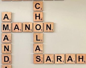5 Inch Wooden Scrabble Wall Tiles, Wooden Scrabble Tile, Wooden Letter Tiles