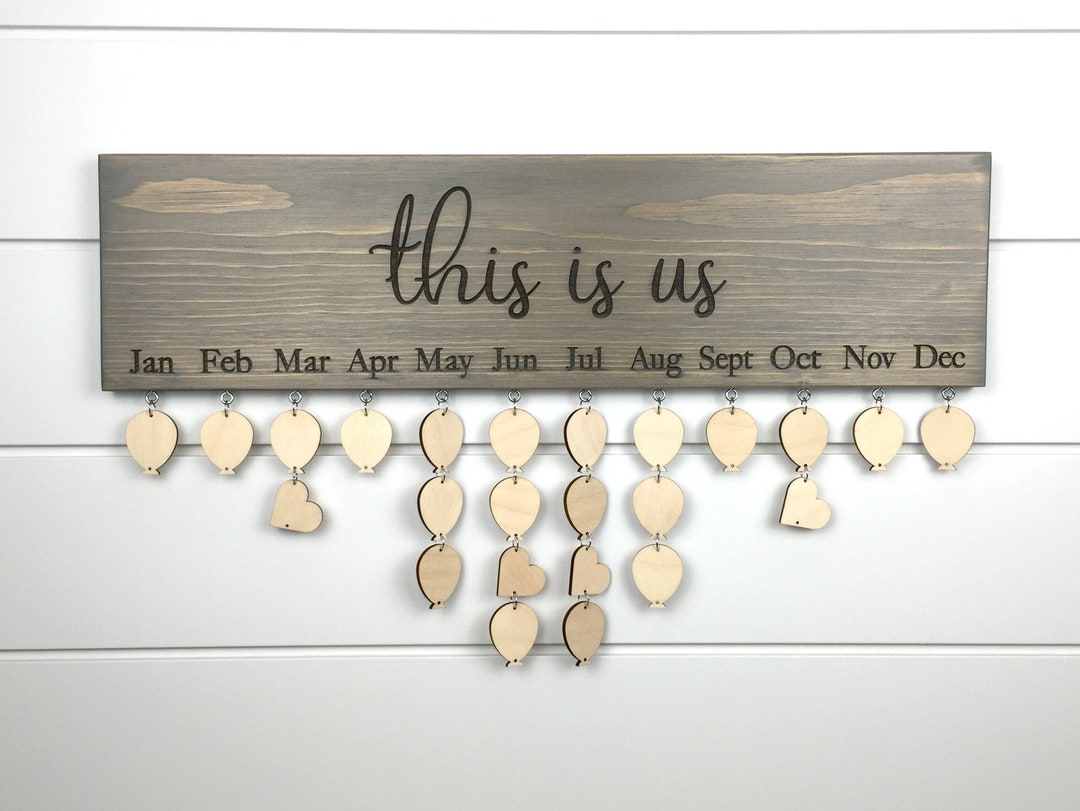 This is Us Family Calendar Sign, Family Birthdays Sign, Perpetual