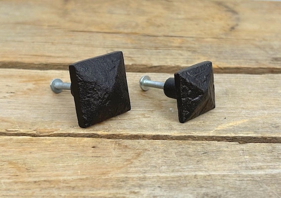 Rustic Cast Iron Square Drawer Knobs