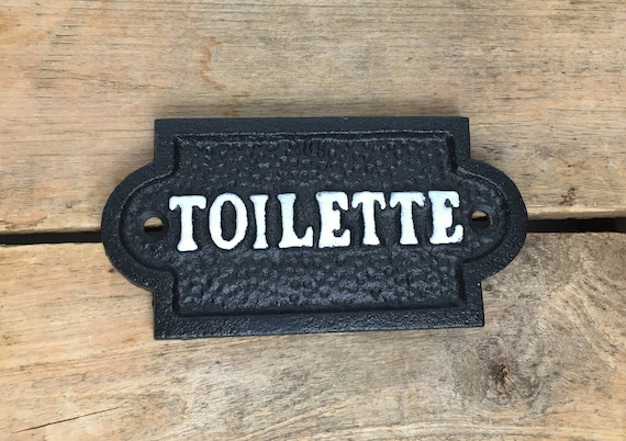 Toilette Cast Iron Bathroom Door Sign