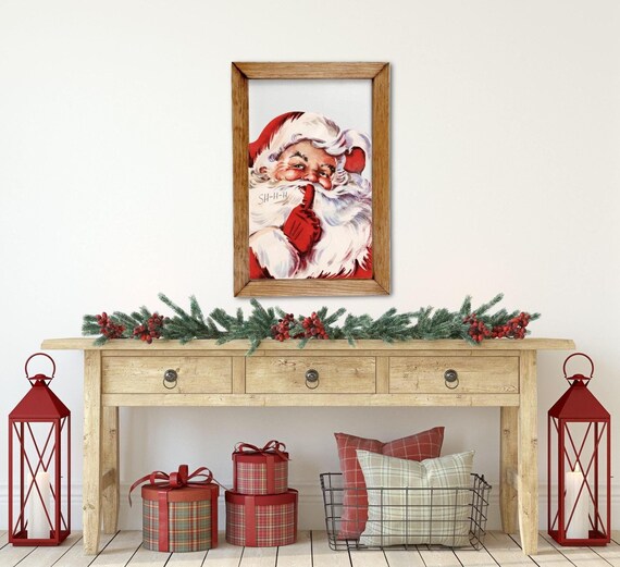 Framed Santa Christmas Sign