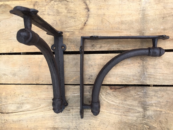 Brown Large Cast Iron Shelf Brackets