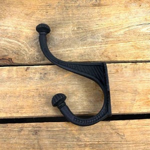 Cast Iron Double Coat Hook, Black or Brown Cast Iron Double Wall Hook, Cast Iron Coat Hook, Entryway Hook bild 5