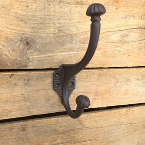 Cast Iron Double Coat Hook, Black or Brown Cast Iron Double Wall Hook, Cast Iron Coat Hook, Entryway Hook bild 8