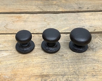 Brown Cast Iron Round Drawer Knobs, Cast Iron Door Knobs, Rustic Cast Iron Knobs