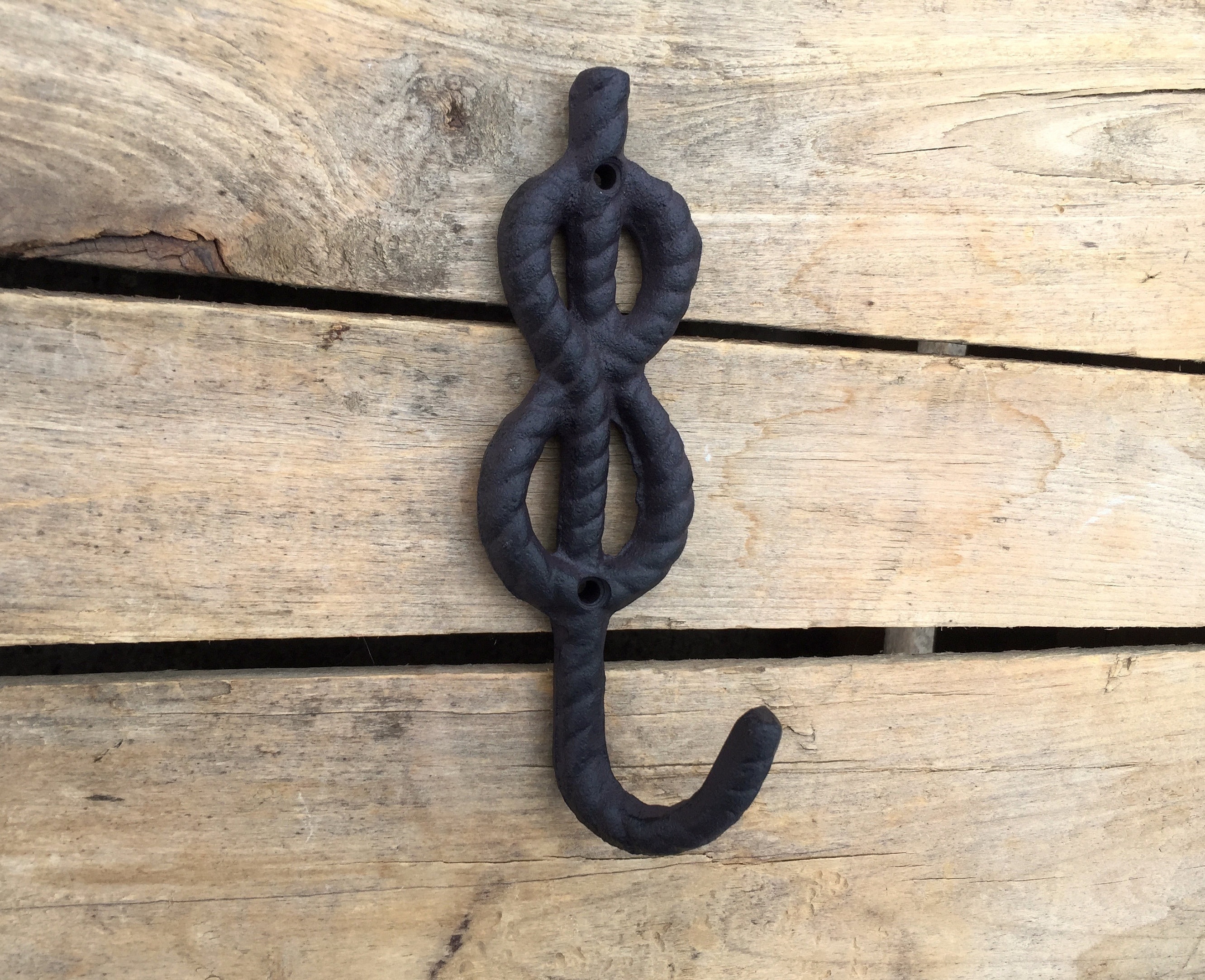 Figure 8 Knot Wall Hook, Rope Wall Hook, Cast Iron Wall Hook