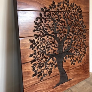 Tree of Life Wooden Sign, Tree Wall Hanging, Laser Engraved Wooden Sign