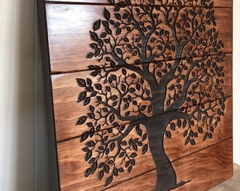 Tree of Life Wooden Sign, Tree Wall Hanging, Laser Engraved Wooden Sign