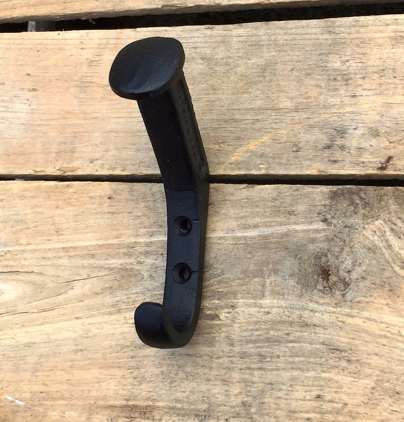 Black Railroad Spike Wall Hook, Cast Iron Railroad Spike Coat Hook, Railway Spike Wall Hook, Rustic Railroad Spike Hook image 4