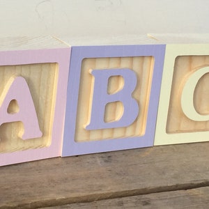 Wooden Letter Blocks, Wooden Alphabet Block, ABC Block, Child's Room Decor, Nursery Decor, Baby Shower Gift, Kid's Name Sign
