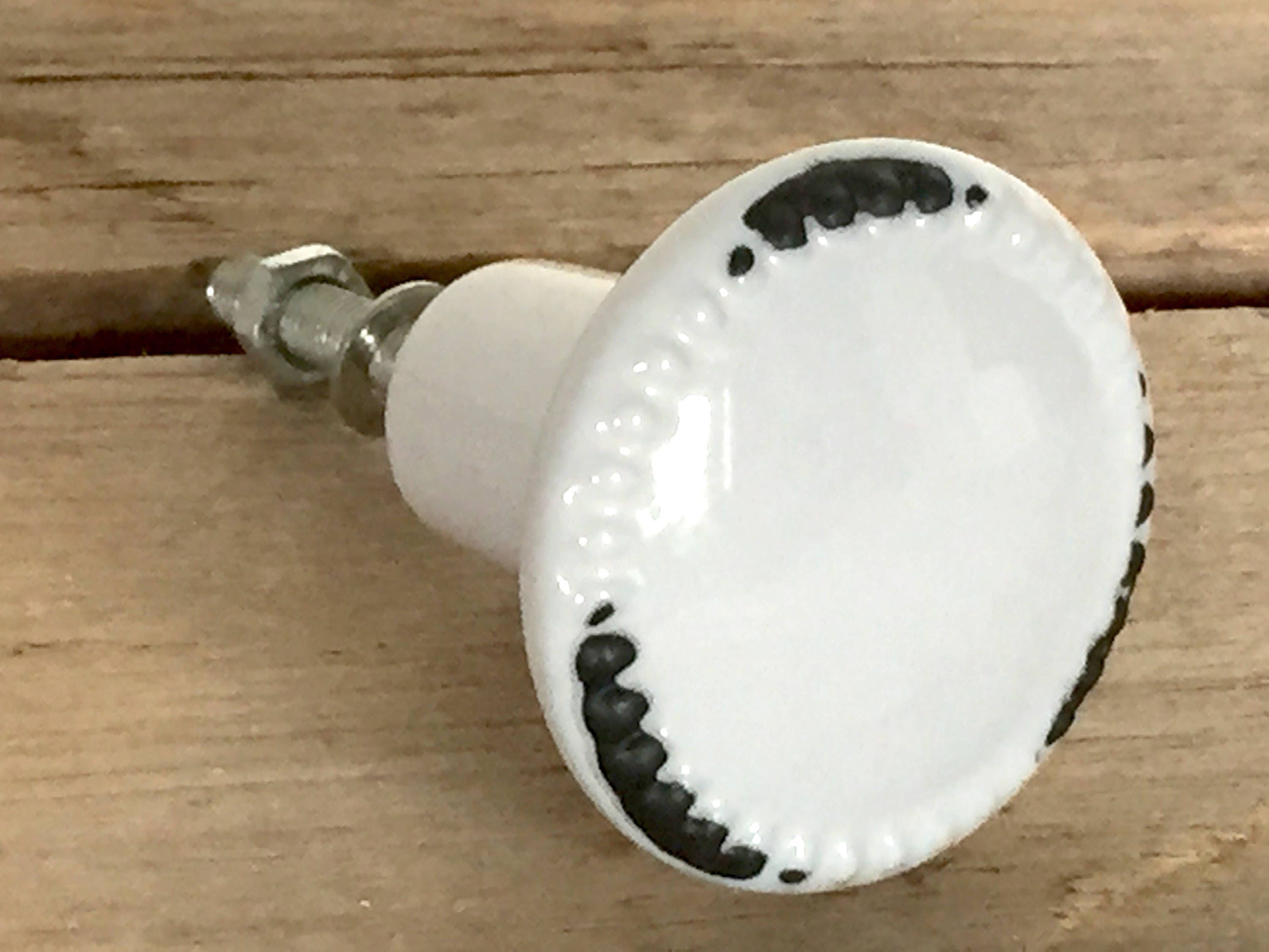 White Ceramic Farmhouse Knob