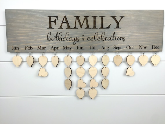 Family BIRTHDAYS AND CELEBRATIONS Calendar Board