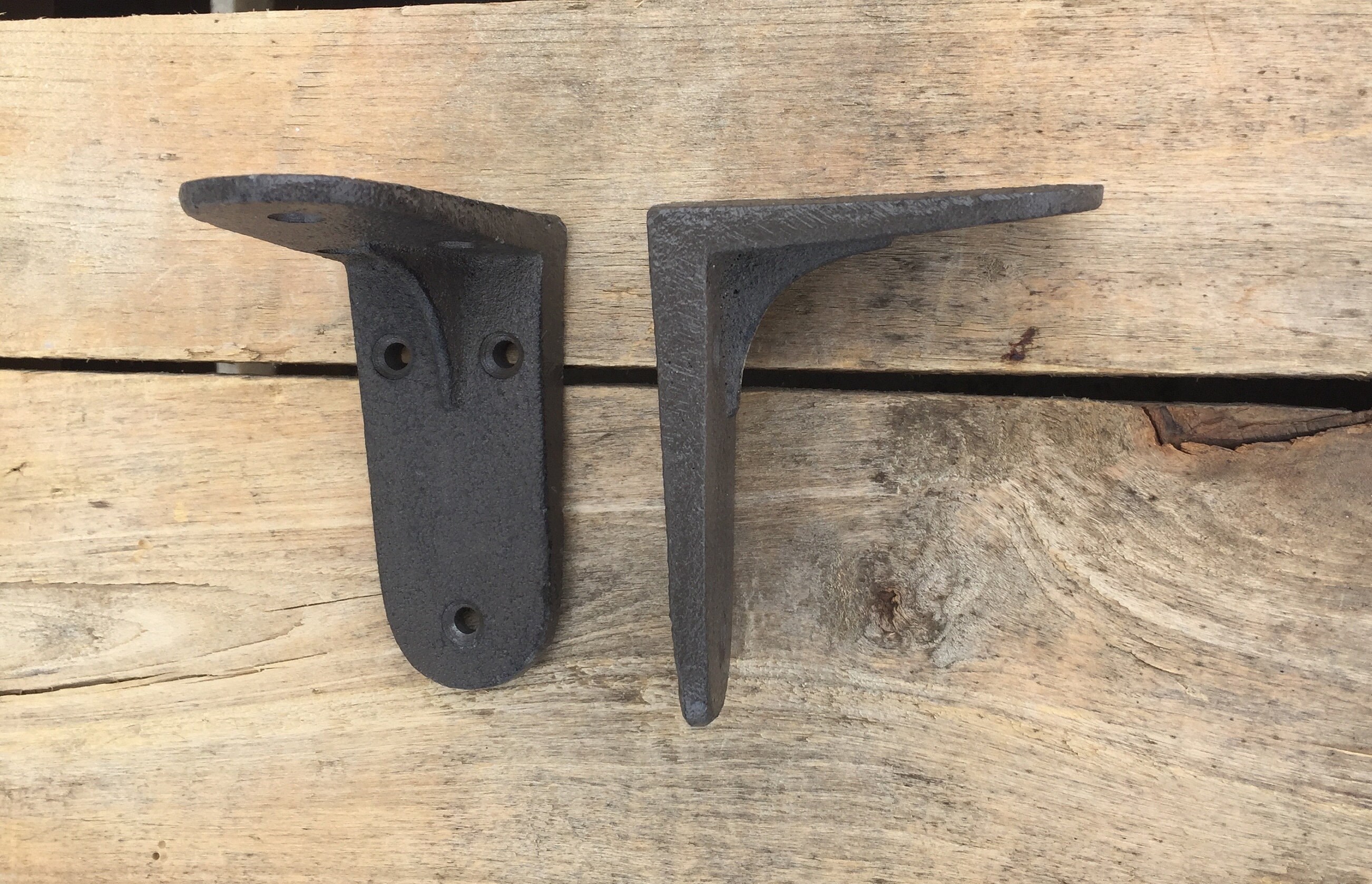Pair of Simple Cast Iron Shelf Brackets