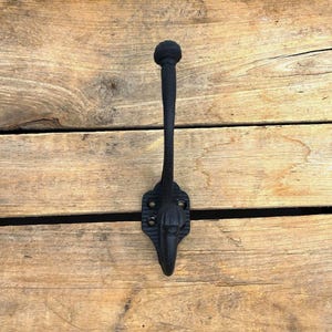 Cast Iron Double Coat Hook, Black or Brown Cast Iron Double Wall Hook, Cast Iron Coat Hook, Entryway Hook bild 3