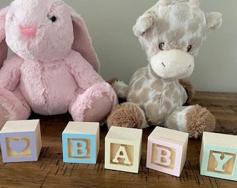 Mini bloques de letras de madera, mini bloques del alfabeto de madera, bloques de letras ABC
