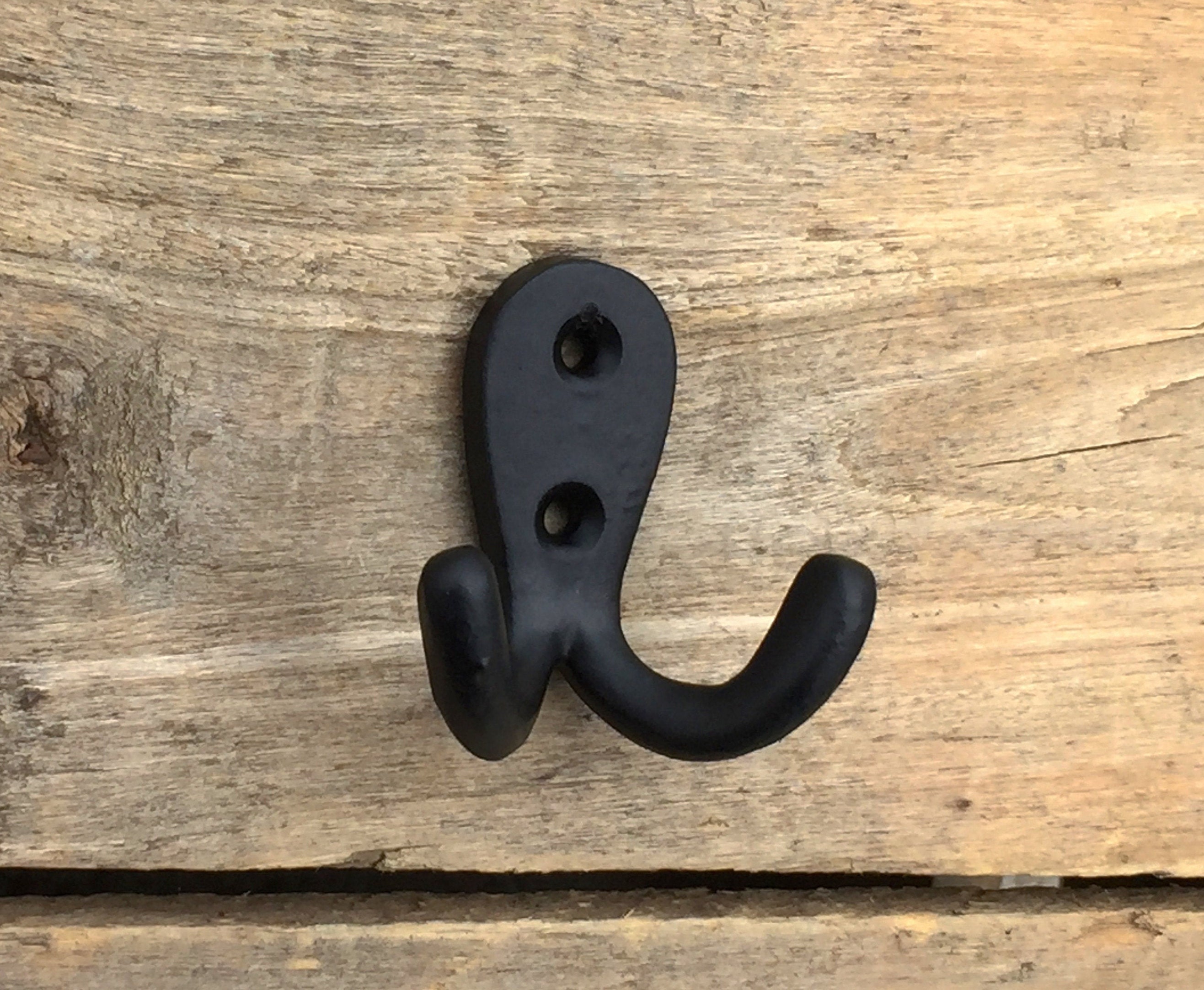 Mini Double Key Hooks Small Cast Iron Double Hooks Double Etsy