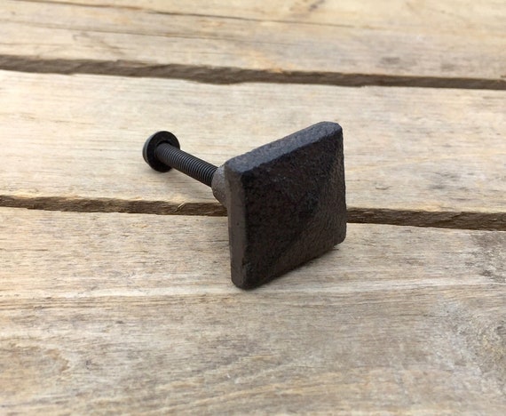 Rustic Cast Iron Square Drawer Knobs