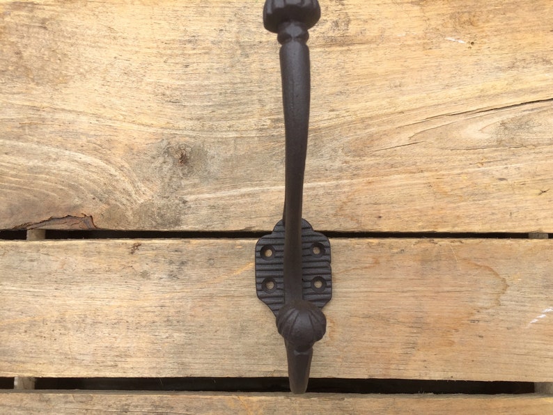 Cast Iron Double Coat Hook, Black or Brown Cast Iron Double Wall Hook, Cast Iron Coat Hook, Entryway Hook bild 9
