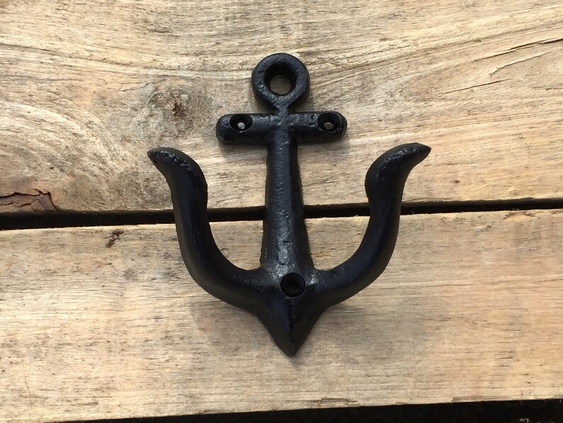 Anchor Wall Hooks Cast Iron Anchor Hook Black Anchor Coat ...