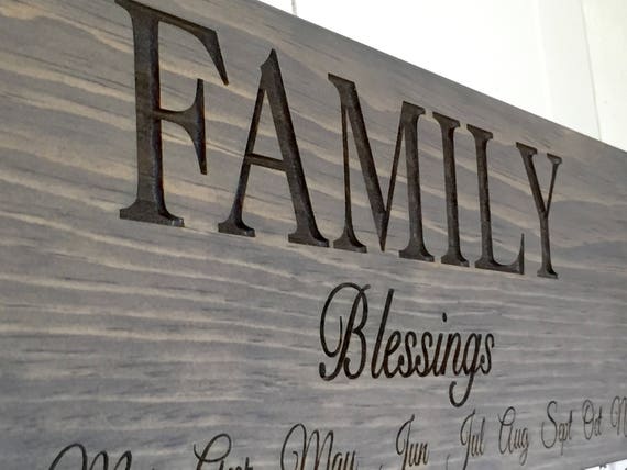 Family BLESSINGS Calendar Sign