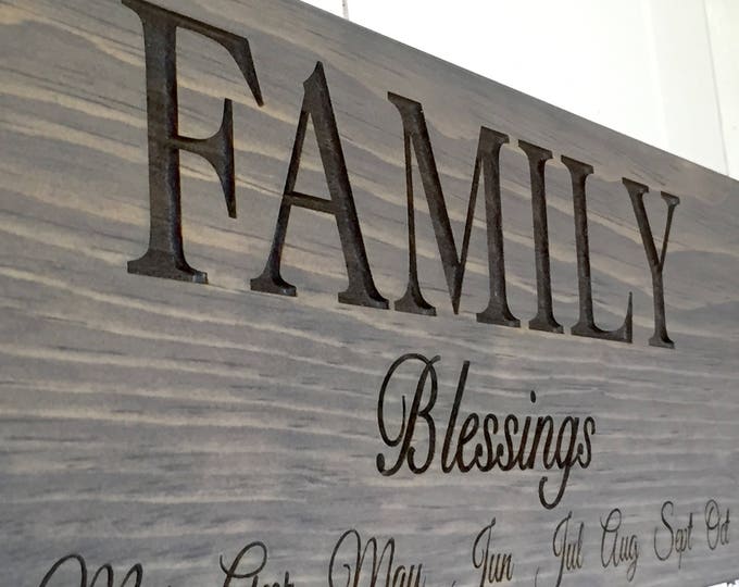 Family BLESSINGS Calendar Sign