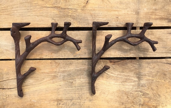 Pair of Decorative Tree Branch Shelf Brackets