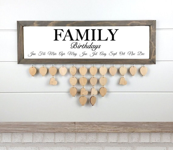 Family Birthdays Calendar Board