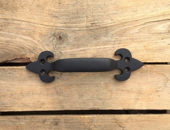 Large Black Fleur de Lis Gate Handle