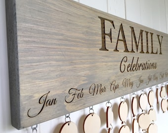 Family CELEBRATIONS Board, Family Birthdays Board, Anniversaries Board, Family Calendar Sign