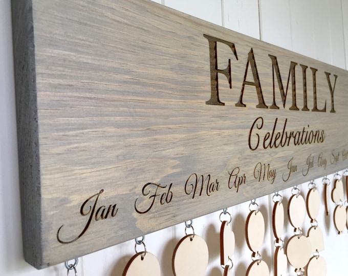 Family CELEBRATIONS Calendar Sign