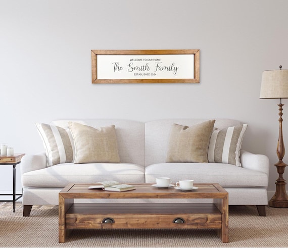 Personalized Family Name Sign, Personalized Last Name with Established Date Sign, Wedding Gift, Anniversary Gift