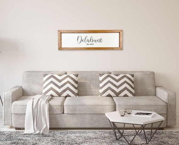 Personalized Family Name Sign, Personalized Last Name with Established Date Sign, Wedding Gift, Anniversary Gift