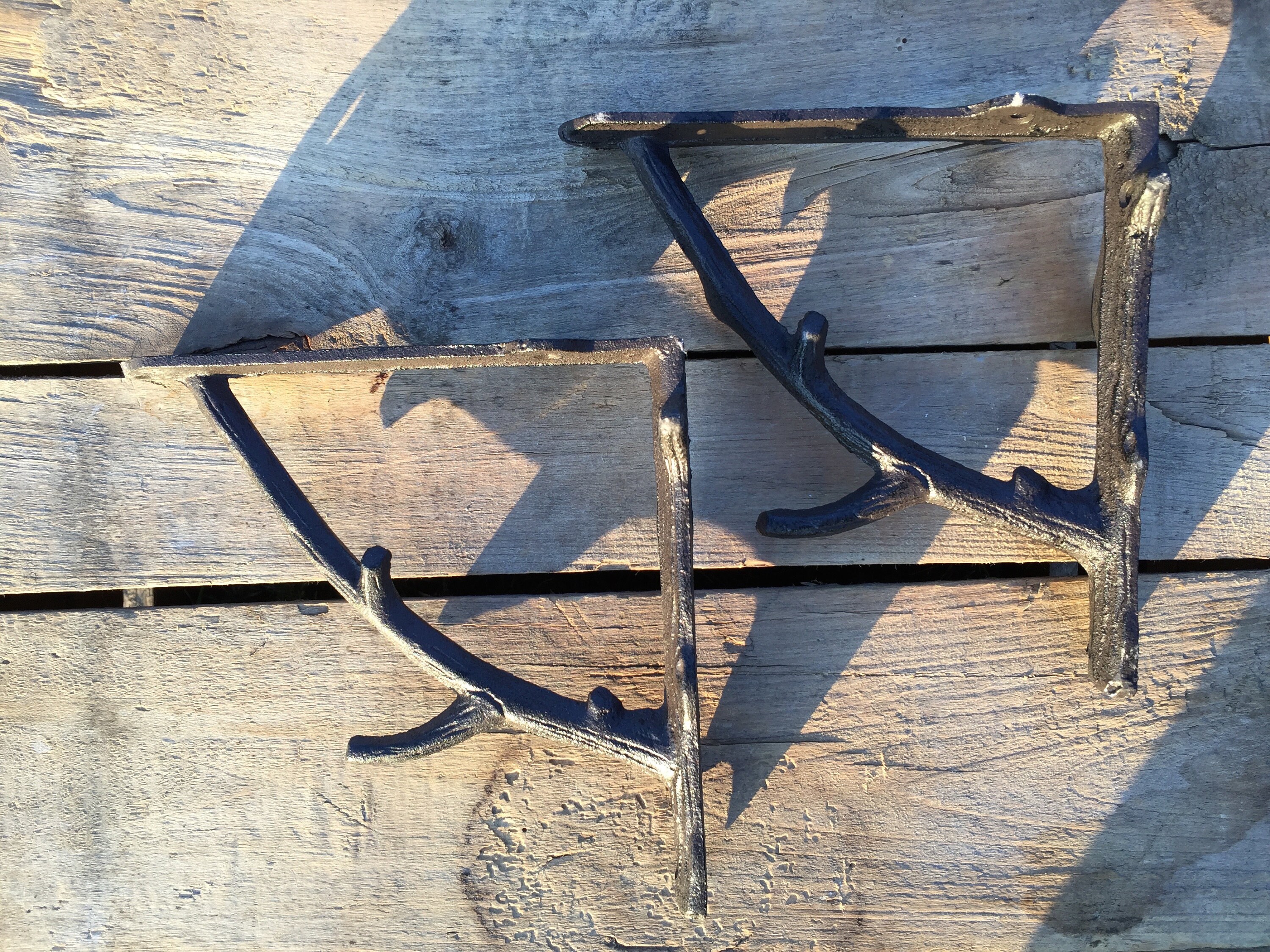 Pair of Large Tree Branch Shelf Brackets