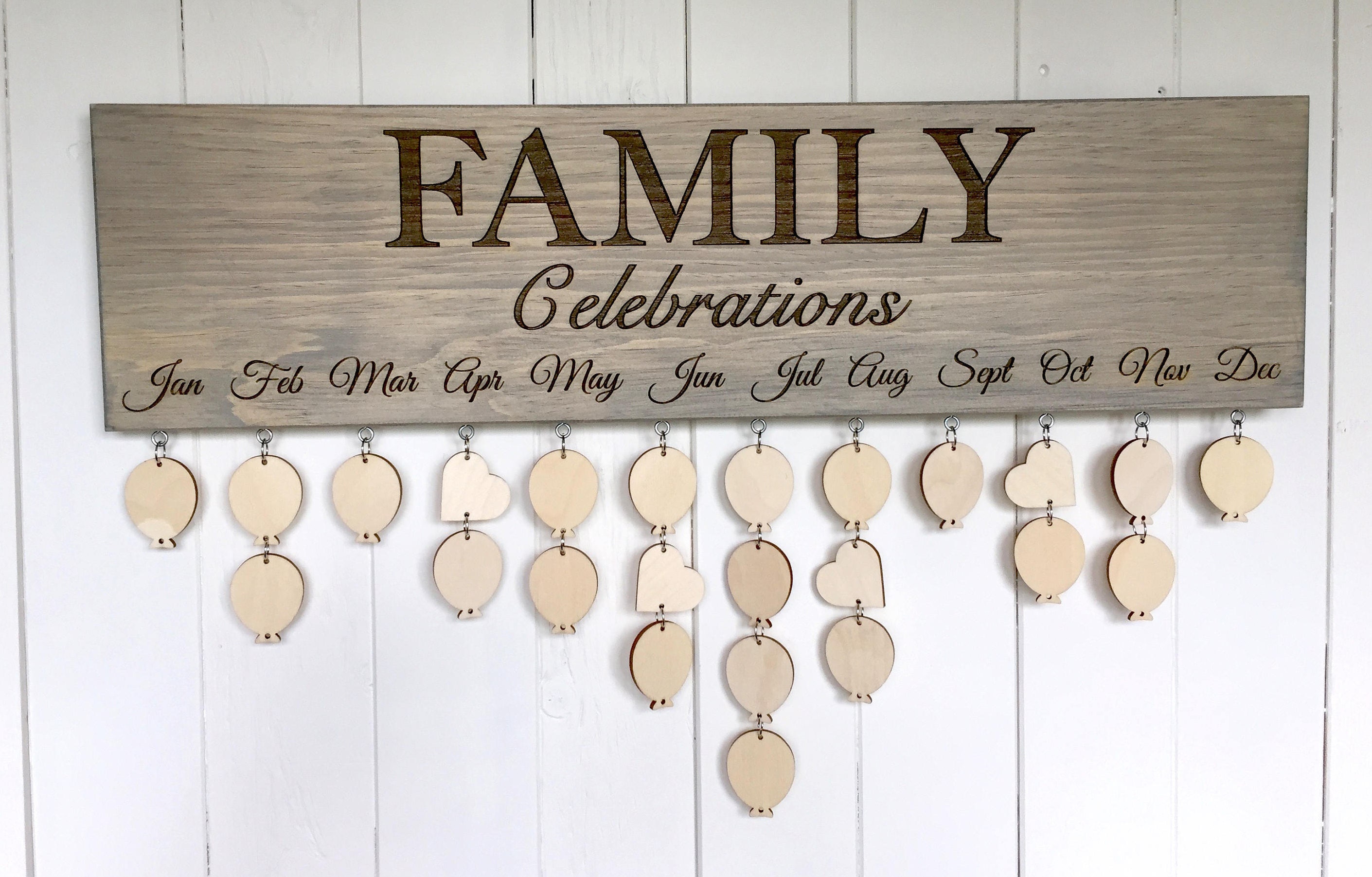 Personalized Family Birthday and Celebration Board Wall Hanging