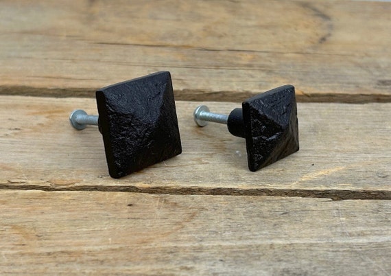 Rustic Cast Iron Square Drawer Knobs