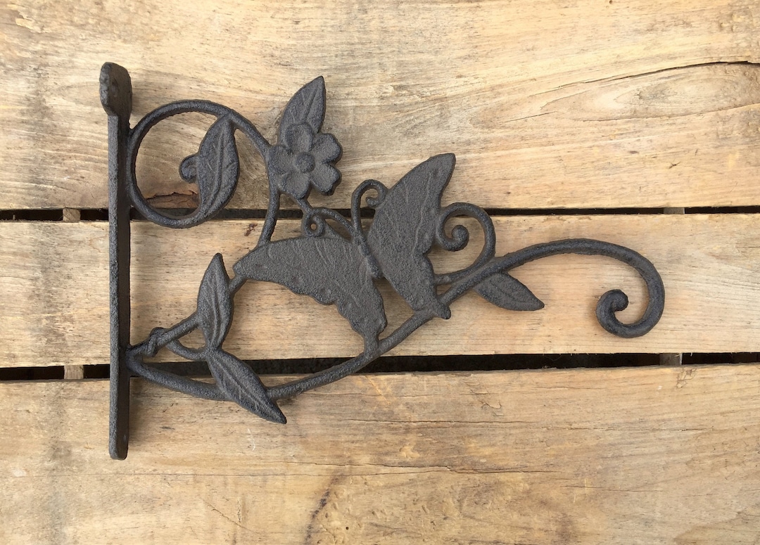 Butterfly Wall Hook, Rustic Cast Iron Wall Hook, Large Butterfly