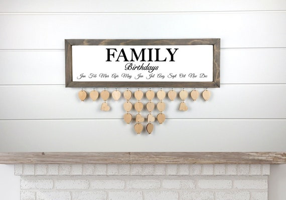 Family Birthdays Calendar Board