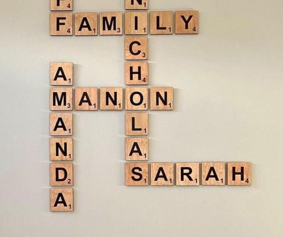 5 Inch Wooden Scrabble Wall Tiles