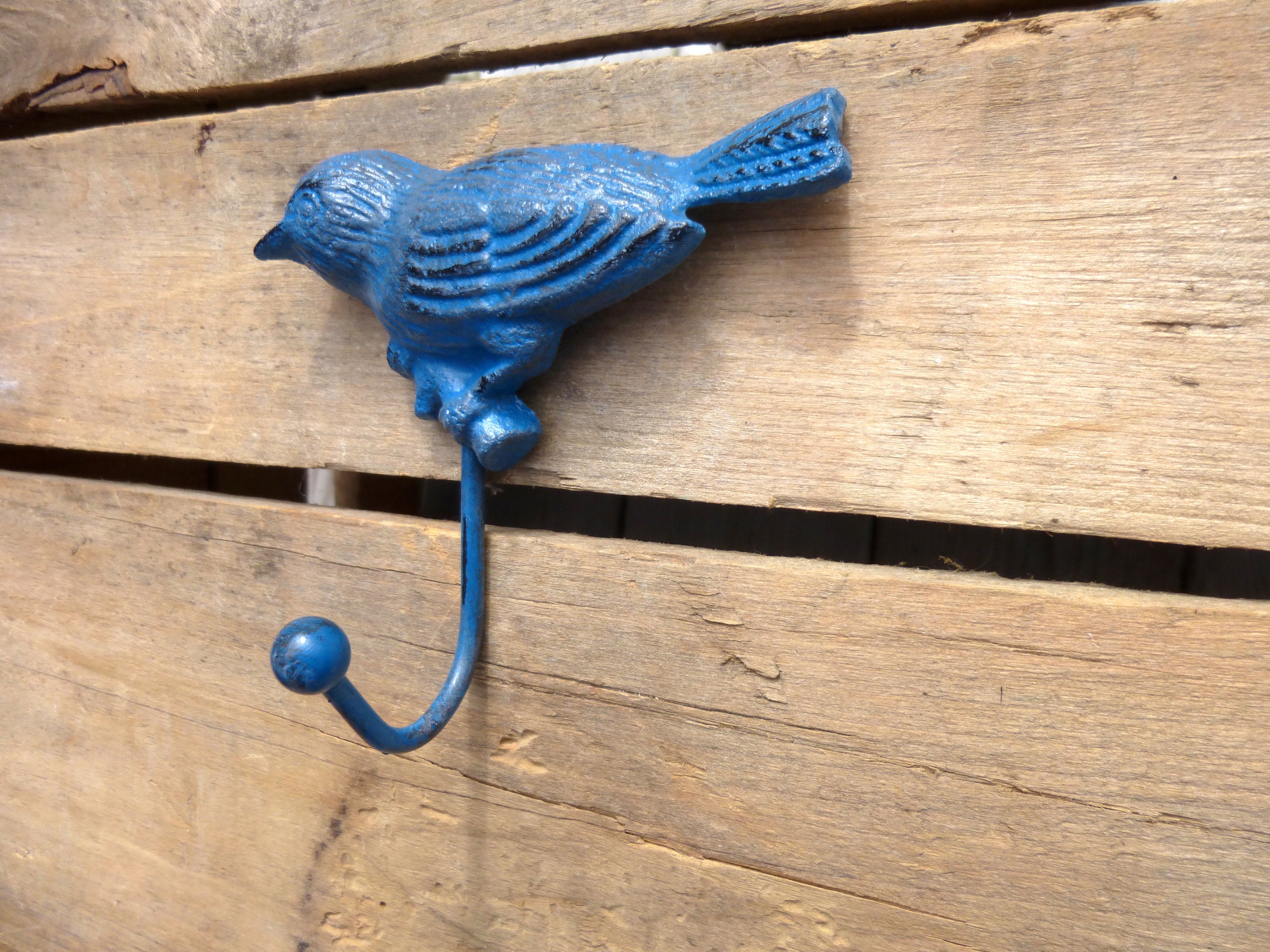 Rustic Bird Wall Hook Cast Iron Wall Hook Cast Iron Blue Etsy
