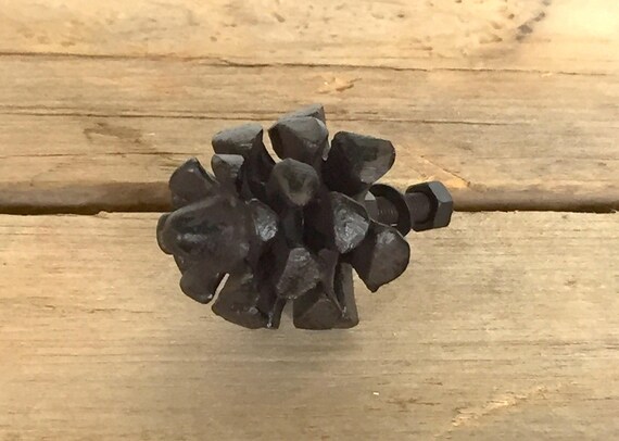 Rustic Cast Iron Pinecone Knob Farmhouse Style Drawer Pull Etsy