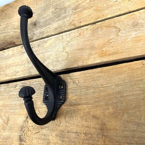 Cast Iron Double Coat Hook, Black or Brown Cast Iron Double Wall Hook, Cast Iron Coat Hook, Entryway Hook bild 4