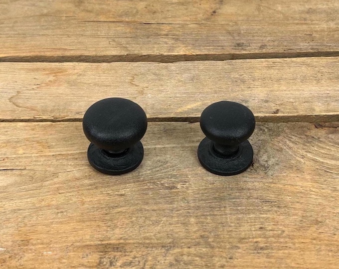 Black Cast Iron Round Drawer Knobs