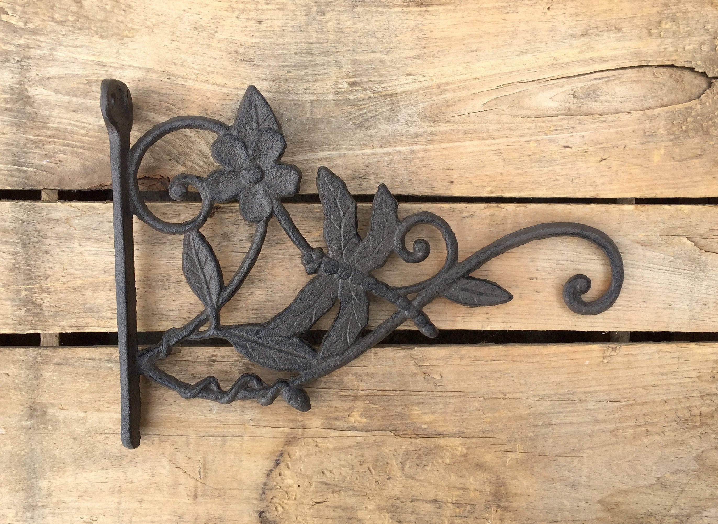 Dragonfly Wall Hook, Rustic Cast Iron Wall Hook, Large Dragonfly