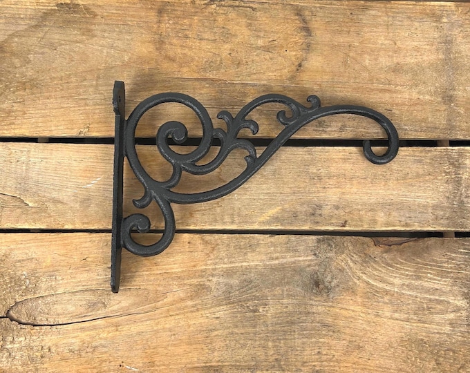 Black Plant Hanger Hook: Cast Iron Decorative Wall Hook