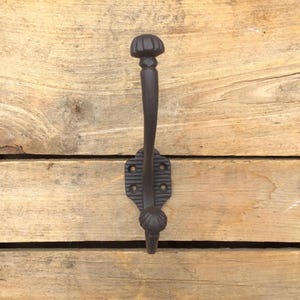 Cast Iron Double Coat Hook, Black or Brown Cast Iron Double Wall Hook, Cast Iron Coat Hook, Entryway Hook bild 7