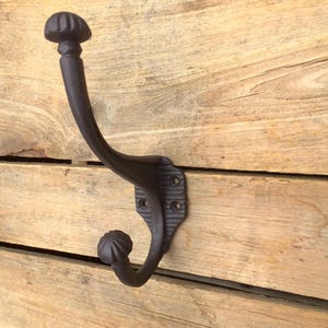 Cast Iron Double Coat Hook, Black or Brown Cast Iron Double Wall Hook, Cast Iron Coat Hook, Entryway Hook bild 6