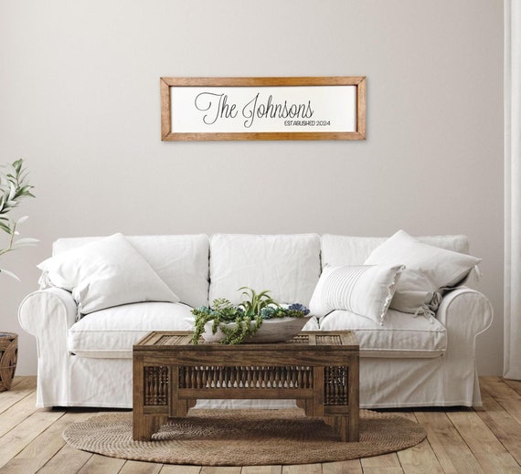 Personalized Family Name Sign, Personalized Last Name with Established Date Sign, Wedding Gift, Anniversary Gift